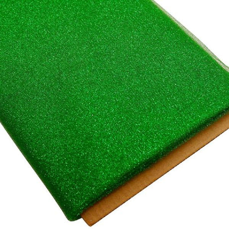 Tulle Glitter Fabric - 100 Percent Polyester Tulle Fabric - Aqua, Glitter Mesh, 54" Width (10 Yards)