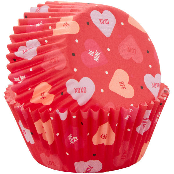 Wilton Conversation Hearts Red Valentine's Day Cupcake Liners, 75-Count