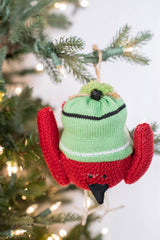 8.5" Knit Red Bird Ornament