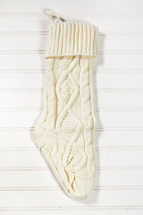 Knitted Christmas Stockings - Ivory