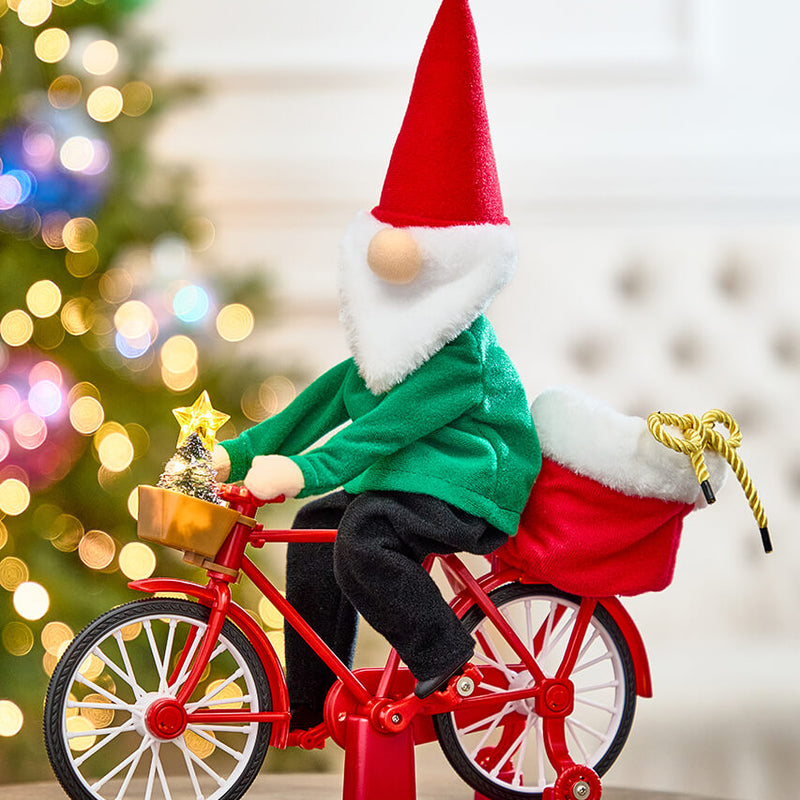 11.5" Mr. Christmas Mini Cycler Gnome