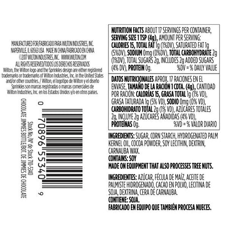 Wilton Chocolate Jimmies Sprinkles – 2.4 oz.