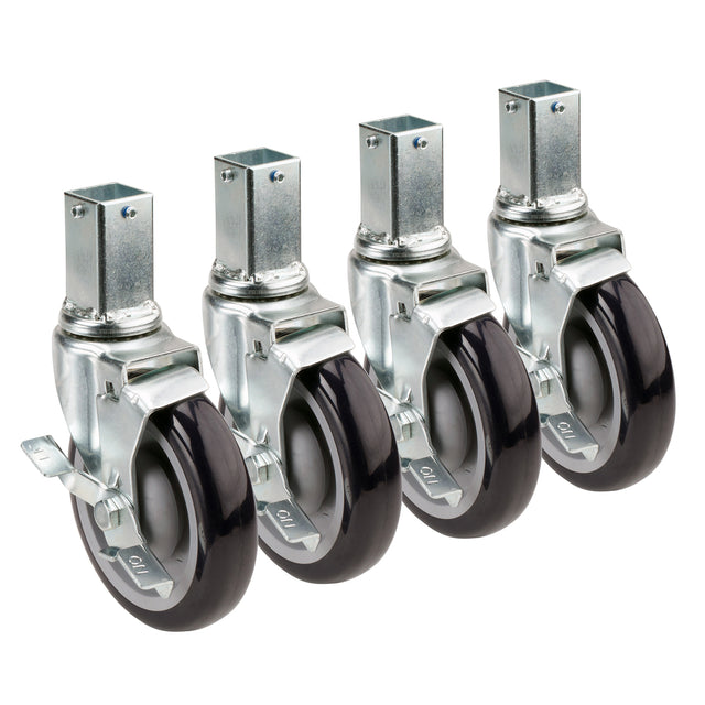 Krowne Metal 28-172S 1" Square Post Shelving Caster with 5" Wheel (Set of 4)
