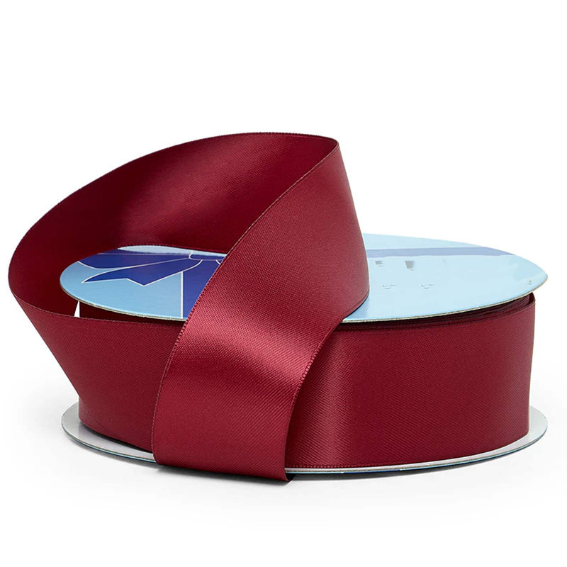 Lux Satin Ribbon in Solid Color 7/8 '' X 100 yd Single Faced 1 / roll Garnet