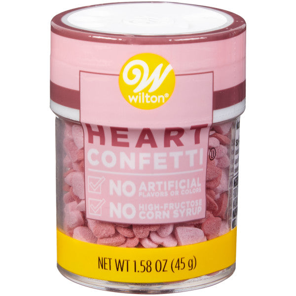 Wilton Naturally Flavored Pink Heart Confetti Sprinkles, 1.58 oz