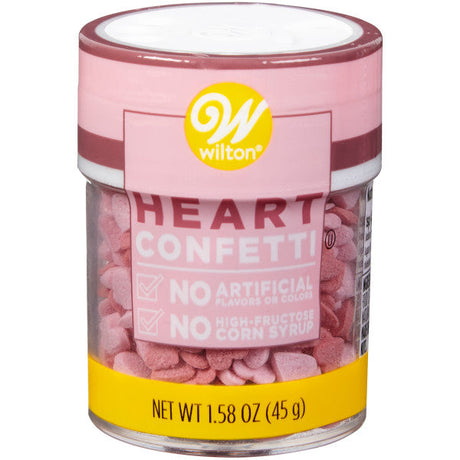 Wilton Naturally Flavored Pink Heart Confetti Sprinkles, 1.58 oz