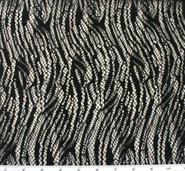 Lace 1D357 Black Polyester Spandex Fabric - Black Solid Lace, 58/60" Width (1 Yard)