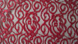 Lace 2 Tone Black/Red Rayon Nylon Fabric - Black/Red Jacquard Lace, 58/60" Width