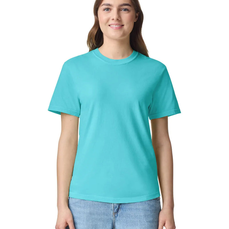 Comfort Colors 1717 Adult Tee Cotton Fabric - Lagoon Blue, Semi-Fitted, 4.5 Oz/Yd², 90% Ring Spun Cotton / 10% Polyester (1 Unit)