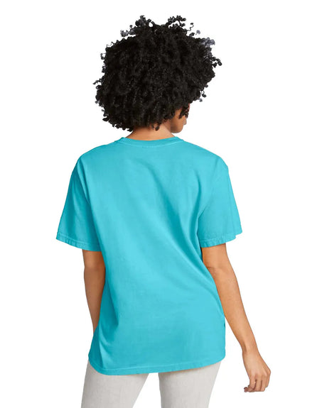 Comfort Colors 1717 Adult Tee Cotton Fabric - Lagoon Blue, Semi-Fitted, 4.5 Oz/Yd², 90% Ring Spun Cotton / 10% Polyester (1 Unit)