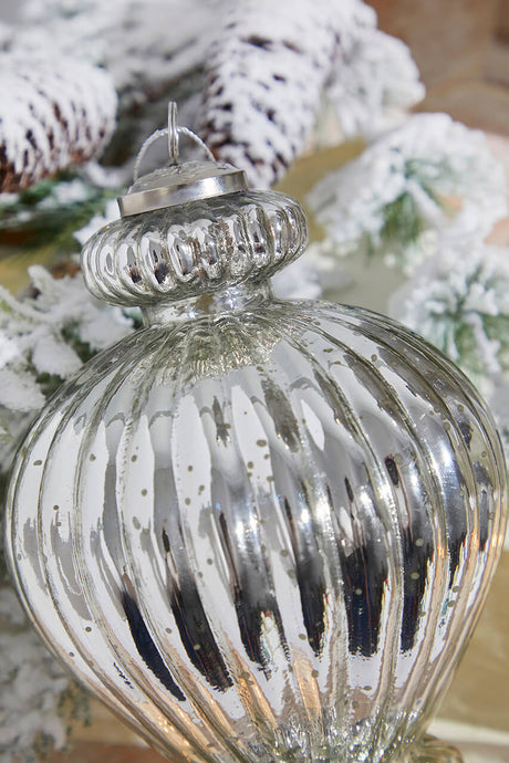 12" Lantern Antique Mercury Glass Ornament