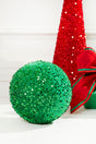8" Sequin Ball Ornament - Green