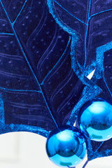 39" Blue Velvet Holly Leaves Spray