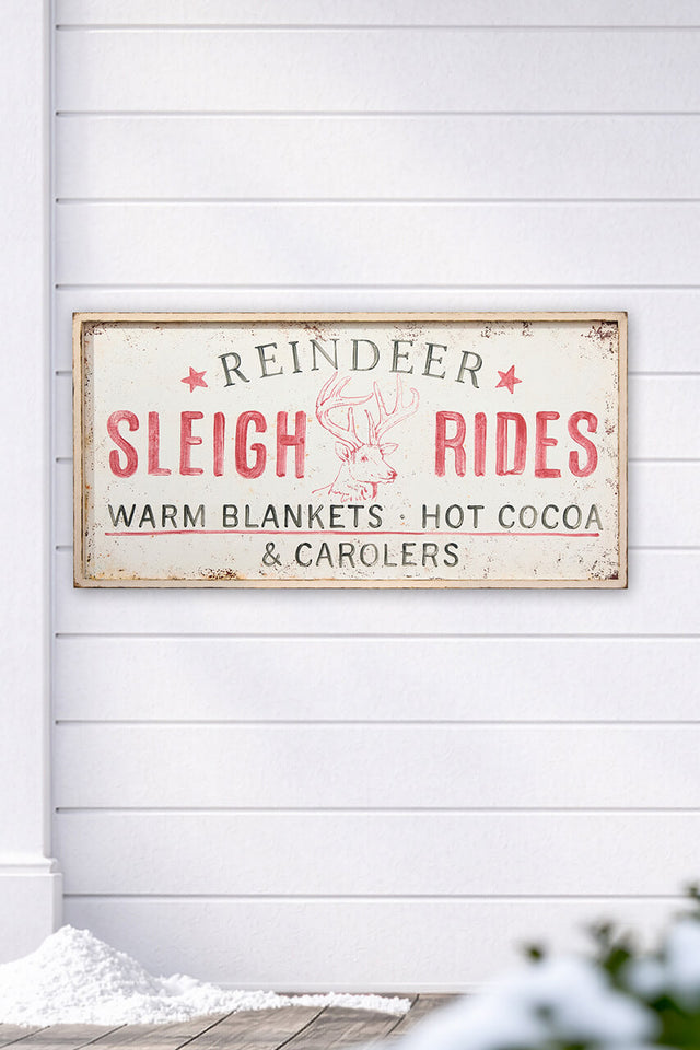 24" x 48" Sleigh Rides Metal Wall Decor