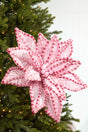 30" Giant Candy Snow Glitter Poinsettia Stem - Pink/Red