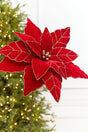 20" x 21” Giant Red Velvet Poinsettia Stem