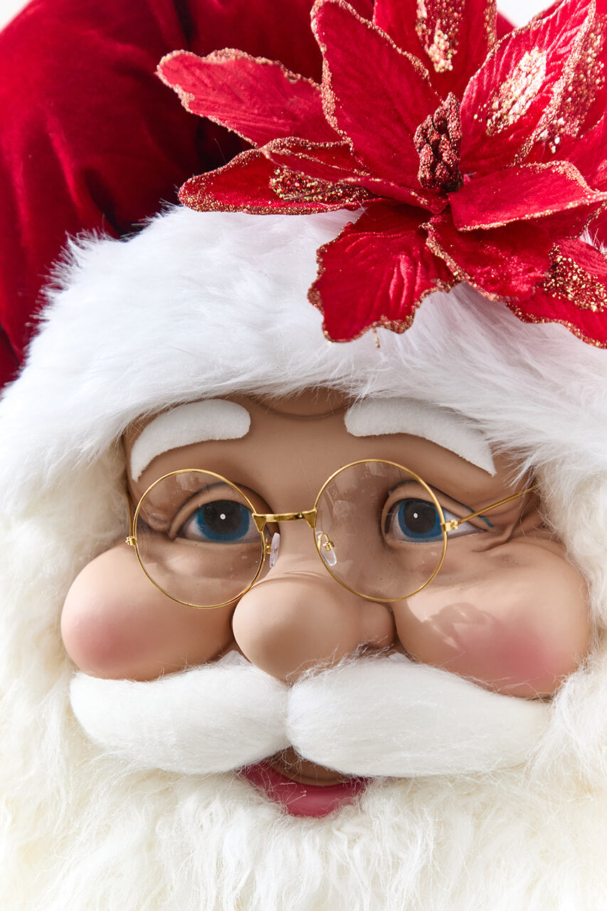 26" Velvet Santa Bust Wall Hanging