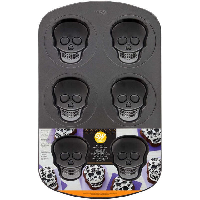 Wilton Halloween Non-Stick 6 cavity mini-Skull-Shaped Cake Pan