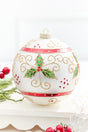 6" White Holly Scroll Matte Glass Ornament