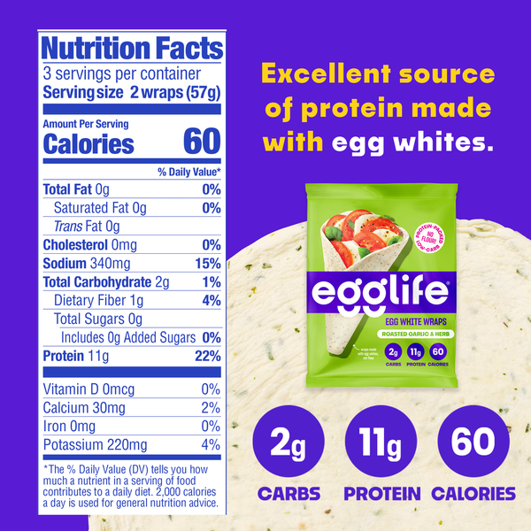 EggLife Roasted Garlic & Herb Egg White Wrap