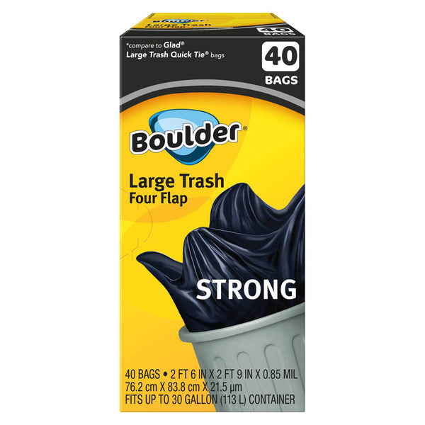 Boulder Four-Flap Heavy Duty Large Trash Bags