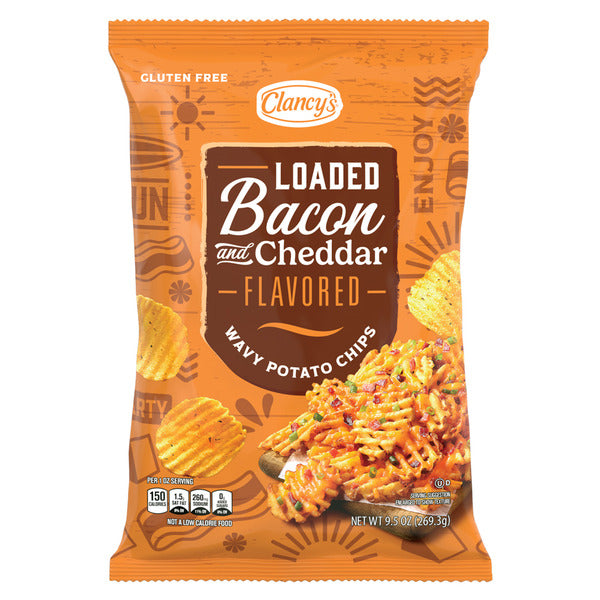 Clancy's Loaded Bacon & Cheddar Wavy Potato Chips