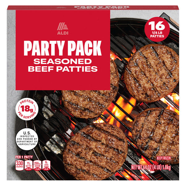 ALDI Party Pack Seasoned Beef Patties
