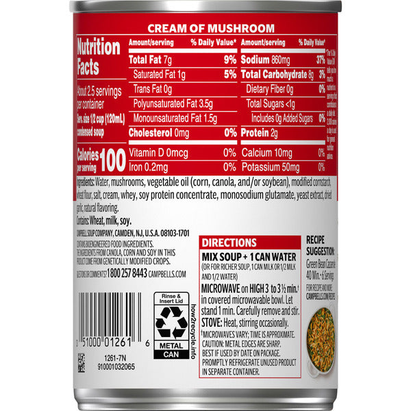 Campbell's Condensed Cream of Mushroom Soup