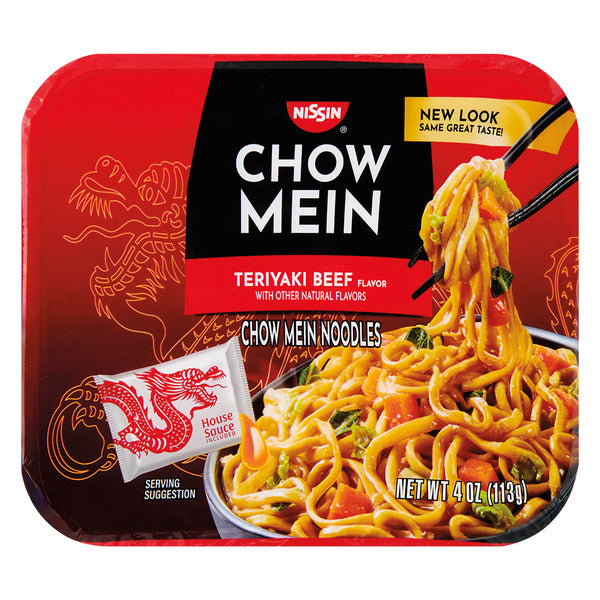Nissin Chow Mein Beef Flavor Instant Noodles Teriyaki