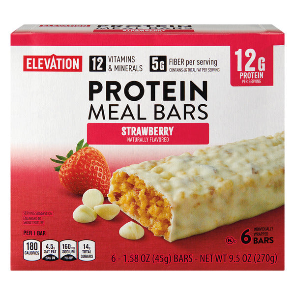 Elevation Strawberry Protein Meal Bars, 6 Bars