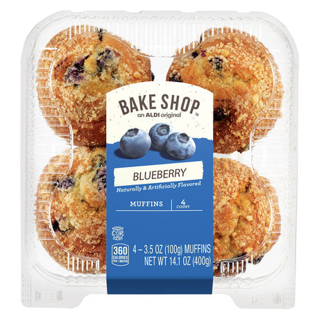 Bake Shop Blueberry Muffins - 4 Count