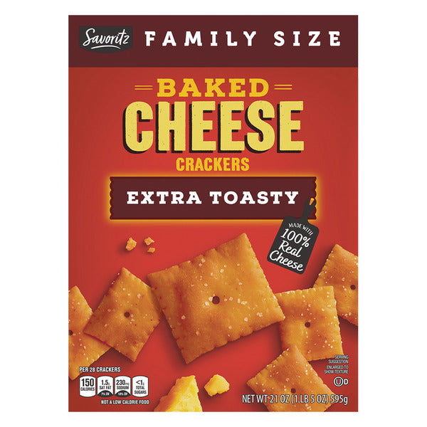 Savoritz Family Size Extra Toasty Baked Cheese Crackers