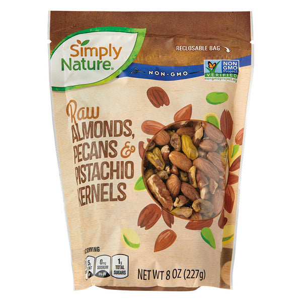 Simply Nature Raw Almonds, Pecans, and Pistachio Kernels