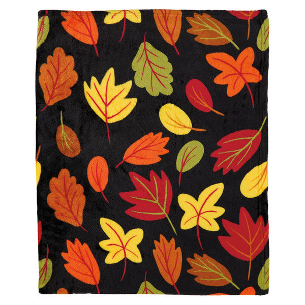 Kirkton House Leaf Toss Plush Throw - 50" X 60"