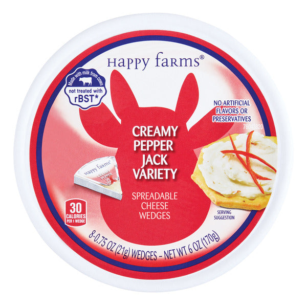 Happy Farms Spicy Pepper Spreadable Cheese Wedges