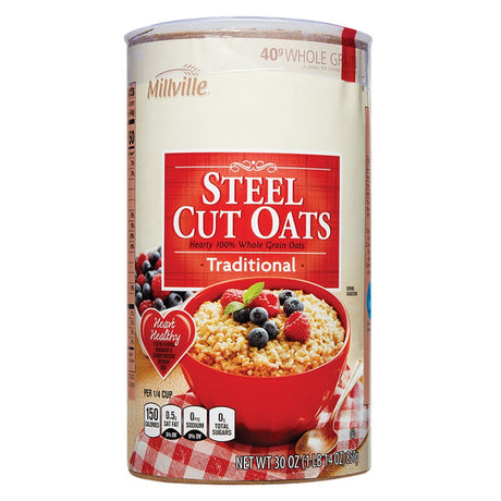 Millville Traditional Steel Cut Oats Canister