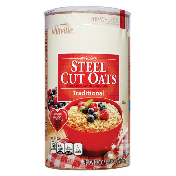 Millville Traditional Steel Cut Oats Canister