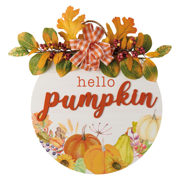 Kirkton House Fall Circle Sign, Hello Pmpkn