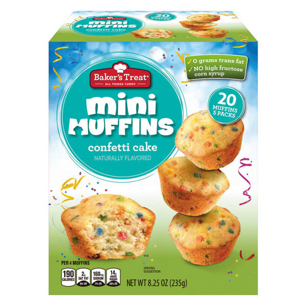 Baker's Treat Mini Confetti Cake Muffins, 5 packs