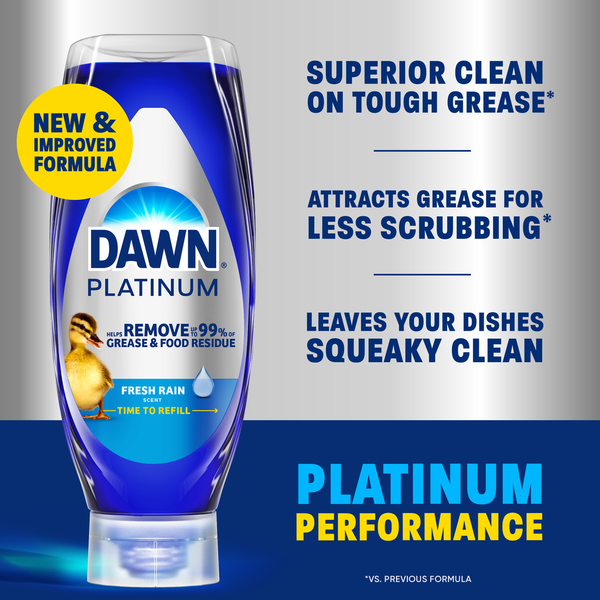Dawn Platinum EZ-Squeeze Fresh Rain Dish Liquid Soap 82.4 fl oz