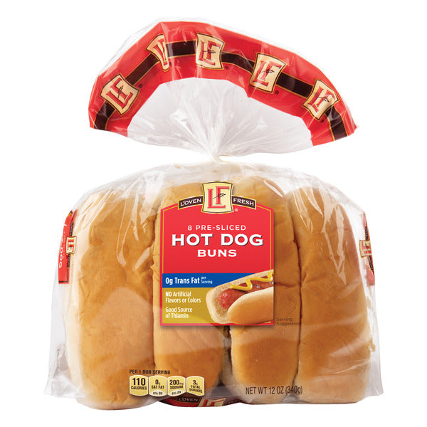 L'oven Fresh Hot Dog Buns, 12 oz.