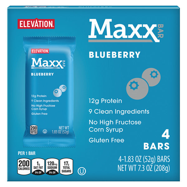 Elevation Blueberry Maxx Bars, 4 Bars