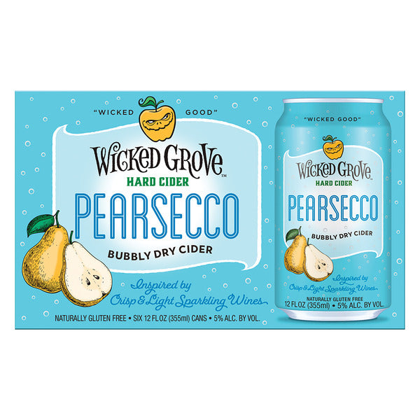 Wicked Grove Pearsecco Bubbly Dry Cider - 6 Pack, 12 fl oz Cans