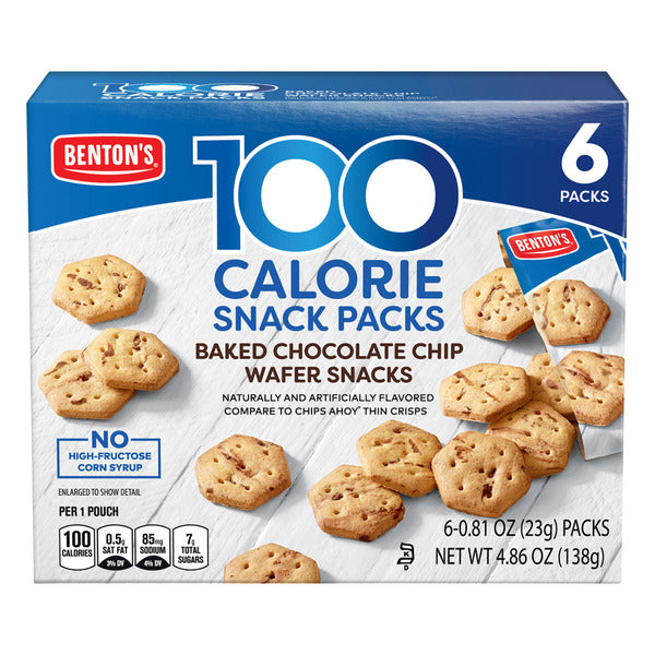 Benton's Baked Chocolate Chip Wafer Snacks 100 Calorie Snack Packs - 6 Packs