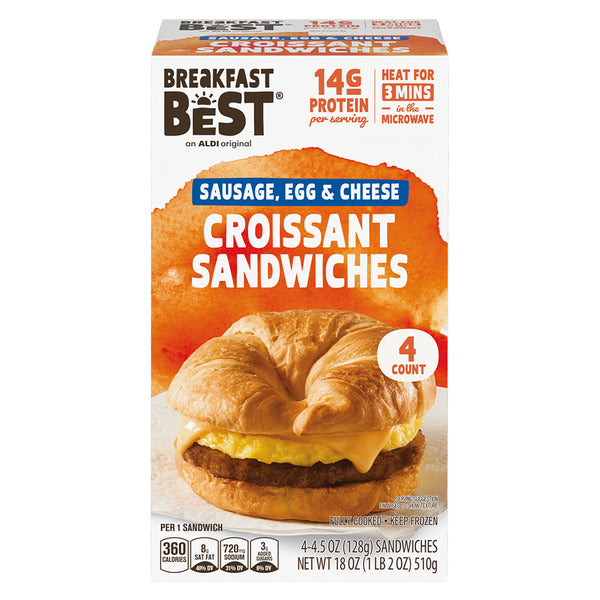 Breakfast Best Sausage, Egg and Cheese Croissant Breakfast Sandwich