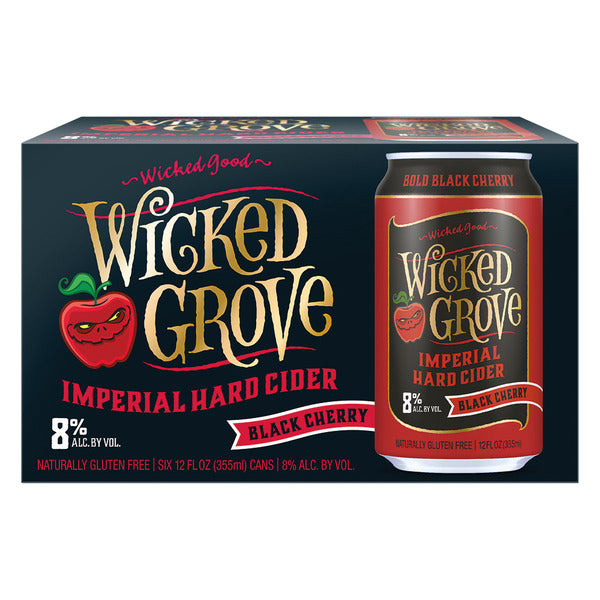 Wicked Grove Black Cherry Imperial Hard Cider - 6 Pack, 12 fl oz Cans