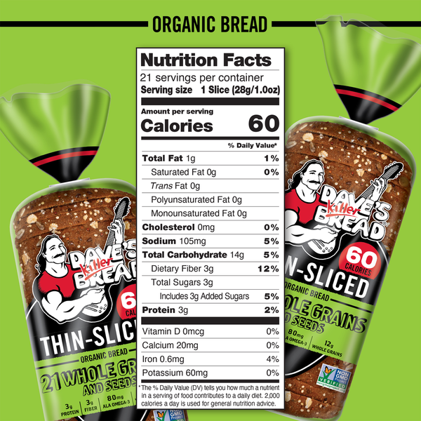 Dave's Killer Bread Organic Thin-Sliced 21 Whole Grains and Seeds Bread