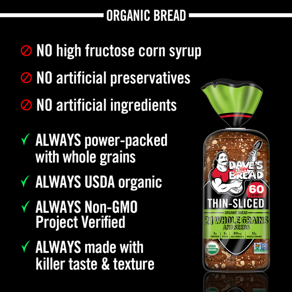 Dave's Killer Bread Organic Thin-Sliced 21 Whole Grains and Seeds Bread