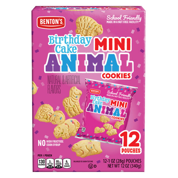 Benton's Birthday Cake Mini Animal Cookies - 12 Pouches