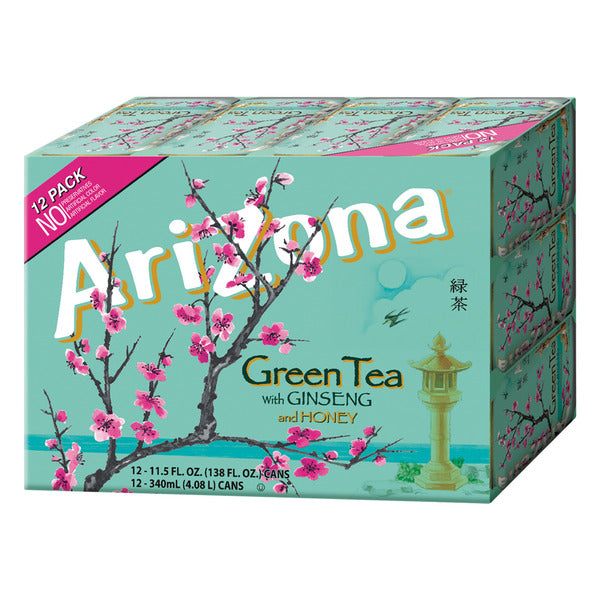 Arizona Green Tea with Ginseng and Honey Iced Tea, 12 pack